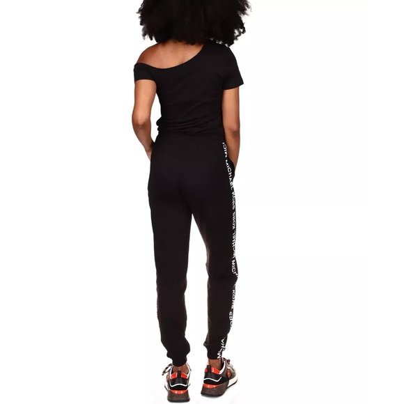 MICHAEL MICHAEL KORS Petite Off-The-Shoulder Logo-Print Jumpsuit - Petite Small - Picture 2 of 4